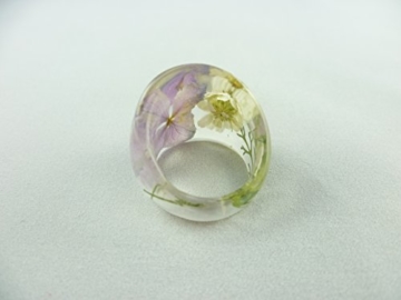 Ring mit kleiner Margerite und zartlila Hortensie - 