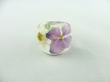 Ring mit kleiner Margerite und zartlila Hortensie -