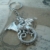 Schlüsselanhänger – Halskette – Drachen in Silbermetall - 