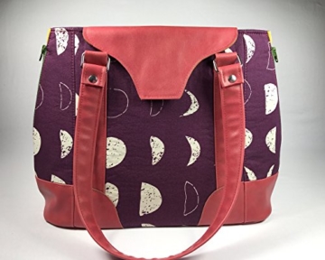 Schultertasche, Handtasche aus Designerstoffen mit Kunstleder, Handgemacht, limitiert - 