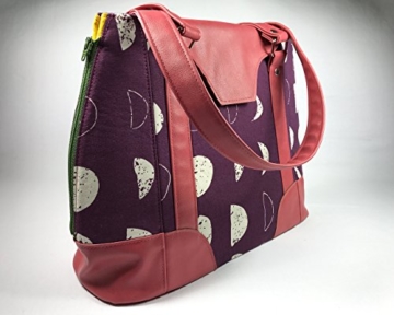 Schultertasche, Handtasche aus Designerstoffen mit Kunstleder, Handgemacht, limitiert - 