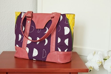 Schultertasche, Handtasche aus Designerstoffen mit Kunstleder, Handgemacht, limitiert - 