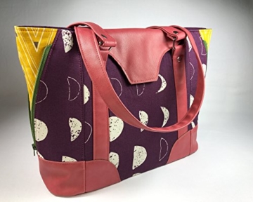 Schultertasche, Handtasche aus Designerstoffen mit Kunstleder, Handgemacht, limitiert -