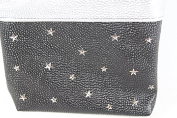 schwarze Abendhandtasche mit Sternchennieten - 