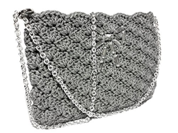 TECLA - Handmade in Italy - Handtasche elegant. Grau. Evening silver clutch purse. Unique piece. - 