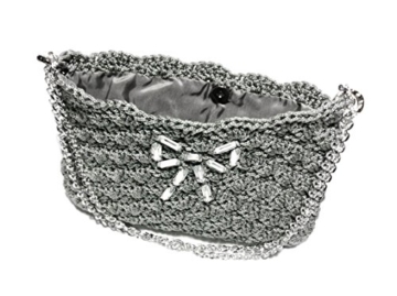 TECLA - Handmade in Italy - Handtasche elegant. Grau. Evening silver clutch purse. Unique piece. - 