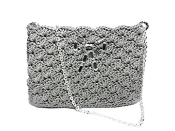 TECLA - Handmade in Italy - Handtasche elegant. Grau. Evening silver clutch purse. Unique piece. - 