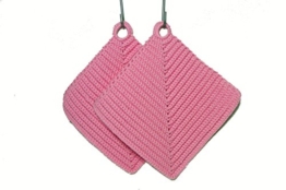 Topflappen rosa gehäkelt aus Baumwollgarn 100 % Baumwolle -
