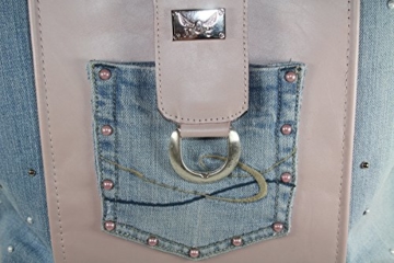 trendige Handtasche Echtleder rose kombiniert mit Jeans - 