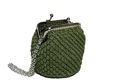 VIRGINIA - Handmade in Italy - Handtasche elegant. Grün. Evening green clutch purse / coin wallet, vintage kiss clasp. - 